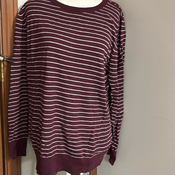 Worthington burgundy striped sweater - Picture 1 of 8
